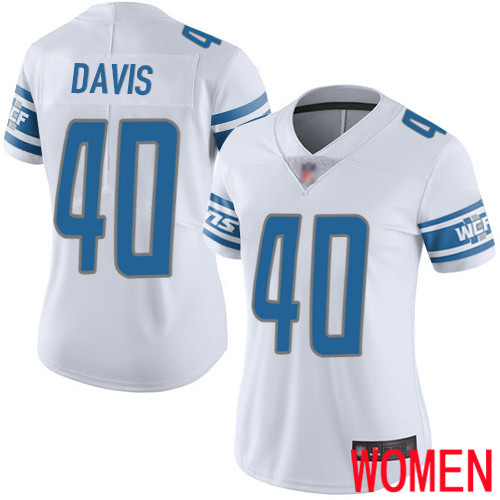 Detroit Lions Limited White Women Jarrad Davis Road Jersey NFL Football #40 Vapor Untouchable